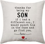 VAVSU Son Gift Funny Thanks for Being My Son If I Had A Different Son I Would Pouch Him In The Face And Go Find You Cushion Cover for Son Birthday Graduation New Year (SON-1)