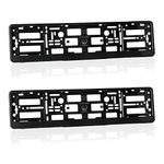 2 x Black Number Plate Surrounds Holders Frames for Cars Vans Trailers