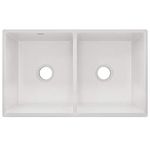 Elkay Swuf32189 Explore Fireclay 32-3/4" Double Basin Undermount Farmhouse Kitchen Sink, Gloss White