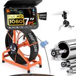 𝟐𝟎𝟐𝟔 𝐧𝐞𝐰 7” Sewer Camera, HD 1080P w/DVR-32GB, [New 1s Twist-to-Unlock System] Plumbing Snake Pipe Inspection Camera, [Thicker Cable Reel] Drain Camera, 5000mAh, [360°+180° Rotate] 100ft/30m