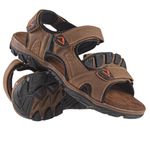 QWICK-FIT Summer Walking Sandals for Men, Memory Foam, Adjustable Straps, Athletic Outdoor Shoes Size (BROWN, UK Footwear Size System, Adult, Men, Numeric, Medium, 9)