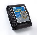 GUARD SHIELD Tarps Heavy Duty Waterproof 10x12 Feet Black Poly Tarp Cover Outdoor Thick UV Resistant Tarpaulin with Grommets 10mil