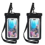 2 Pcs Waterproof Phone Pouch, Universal IPX8 Waterproof Phone Case for iPhone 15 pro max 14 13 12 11 Plus XS XR Samsung S24 S23 up to 6.8'', Water Proof Dry Bag for Swimming Kayak Beach Vacation