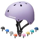 CELOID Kids Bike Helmet,Youth Skateboard Helmets for Ages 8-10-14 Years Boys Girls，Adjustable Multi-Sport Bicycle Skateboarding Football Roller Skating Scooter Rollerblade Balance Bike Helmet,Violet