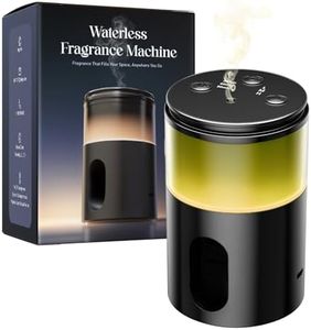 Pmsusoow Waterless Diffuser for Essential Oil: Mini Battery Scent Diffuser for Room&Home&Car with 9 Colors LED Light - Aroma Cool Mist Obsidian Black