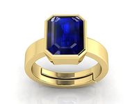 AKSHITA GEMS 9.00 Ratti 8.00 Carat Certified Original Blue Sapphire Gold Plated Ring Panchdhatu Adjustable Neelam Ring for Men & Women by Lab Certified