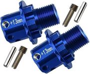 Aluminum Alloy Upgrades Alloy Parts + 13MM Hex Hub Adapters for Traxxas 1/8 4WD Sledge Monster Truck Replace 8654 - Blue 2pcs