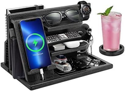 Regalos Navidad Originales Hombre Organizador Mesita de Noche Regalos Originales para Hombre Estación de Acoplamiento de Teléfono para Papa Esposo Aniversario Navidad Cumpleanos Regalos para Hombre