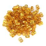 Hair Braiding Beads, 100PCS/Bag New Colorful Aluminum Filigree Rings Cuff Styling Decoration Tools(Gold)