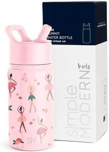 Simple Modern Kids Water Bottle with Straw Lid | Insulated Stainless Steel Reusable Tumbler for Toddlers, Girls | Summit Collection | 14oz, Pink Ballerina