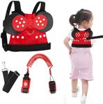 Lehoo Castle Toddler Leash for Walking, Baby Leash Harness with Safety Lock, Child Harness and Leash for Kids, Anti Lost Wrist Link Safety Wrist Link for Girls(Minnie)