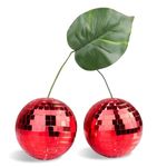 Cherry Disco Ball Decor, GangZhENgSd 4 inch Double Disco Ball Mirror Ball Cherry Lighting Ball for DJ Club Stage Bar Party Wedding Birthday Christmas Gift Holiday Decoration Home Decor Girls Bedroom