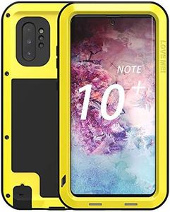 Galaxy Note 10 Plus Case,Bpowe Super Shockproof Silicone Aluminum Metal Armor Tank Heavy Duty Sturdy Protector Cover Hard Case for Samsung Galaxy Note 10 Plus/Galaxy Note 10+ 5G 6.8" 2019 (Yellow)