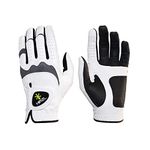 HIRZL Trust Hybrid Golf Gloves– All Weather Mens Golf Glove (White/Black) | Nylon, Kangaroo Leather, Polyester | Ultimate Grip (Wet or Dry), Ergonomic Fit, Breathable, Sweat Free, Water Repellent