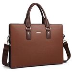 BOSTANTEN Leather Briefcase Office Laptop Business Lawyers Bags for Men & Women Coffee