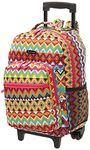 Rockland Double Handle Rolling Backpack, Tribal, 17-inch, Double Handle Rolling Backpack,One Size