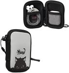 kwmobile Neoprene Case Compatible with in-Ear Headphones - Case with Zip - Meow Cat