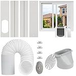 Estoder Portable AC Window Vent Kit with 5.9” Exhaust Hose & Coulper, Universal Window Seal for Portable Air Conditioner, Adjustable AC Duct Kit for Sliding Horizontal & Vertical Windows