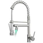 Kitchen Sink Faucet,Commercial Stainless Steel Kitchen Faucet with Sprayer,Brushed Nickel Pull Down Kitchen Faucet