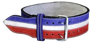 Ader Leather Power Weight Lifting Belt- 4" Red/White/Blue (X Large)