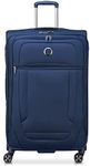 DELSEY Paris Helium DLX Softside Expandable Luggage with Spinner Wheels, Navy Blue, Checked-Medium 25 Inch, Helium DLX Softside Expandable Luggage with Spinner Wheels