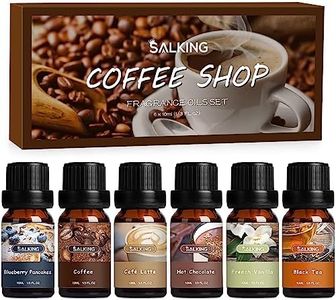 SALKIN Café Aceites Esenciales para Humidificador Difusor, 100% Puro Aceites Esenciales Naturales - Panqueques de Arándanos, Café, Café con Leche, Chocolate caliente, Vainilla Francesa, Té Negro