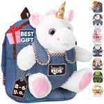 Naturally KIDS Small Unicorn Backpack for Girls Unicorn Toys for Girls and Boys Age 5,Unicorns Gifts for Girls Unicorn Stuffed Animal for Girls,Unicorn Plush Toys 3 to 7 Year Old Girls Birthday Gift