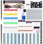 ELEGOO Electronic Fun Kit Bundle with Breadboard Cable Resistor, Capacitor, LED, Potentiometer for Arduino (235 Items)