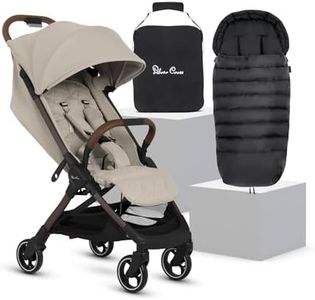 Silver Cross - Clic 2 Compact Stroller, Travel Bag & Footmuff - Travel Stroller for Life On The Go - Foldable & Lightweight - Suitable from Birth to 4 Years - Latte