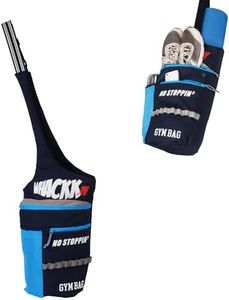 Whackk Savage Yoga Mat Bags | Exercise & Fitness | Aerobics | Gym Bags | Fabric Mat Carry Bag Cover Travel, Adjustable Shoulder Strap Crossbody Style | Air ventilated pocket for shoes (Navy Blue Grey)