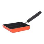 Meyer Non Stick Aluminium Tamagoyaki Pan | Egg Pan | Omelette Pan | Nonstick Frying Pan | Small pan for Omelette | Nonstick Cookware | Small Fry pan for Cooking, 18cm, Orange