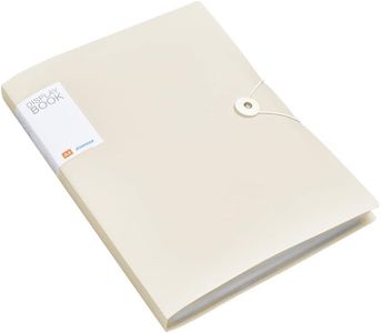 A4 Display Book - File Folders with 60 Pockets 120/Sides, Colour Project Management Folder, Desktop Organizer (Milky White with Buckle)