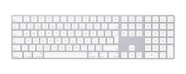 Apple Magic Keyboard with Numeric Keypad: Bluetooth, rechargeable. Works with Mac, iPad or iPhone; British English, silver