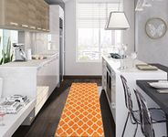 Ottomanson Glamour Collection Elegant Trellis Design Rubberback Runner Rug, 50 cm x 150 cm, Orange