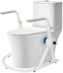 Toilet Safety Rails for Elderly & Handicap Adults - 400 lbs Capacity Adjustable Safety Frame with Foldable Armrests, Stand Alone Design - Toilet Rails for Seniors