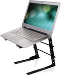 Pyle Portable Adjustable Laptop Stand - 6.3 to 10.9 Inch Anti-Slip Standing Table Monitor or Computer Desk Workstation Riser with Level Height Alignment for DJ, PC, Gaming, Home or Office - PLPTS25