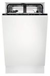 AEG 6000 SatelliteClean Built-In Slimline Dishwasher FSE62407P, 45 cm, Fully Intergrated, 9 place settings, 7 Programmes, 46 dB Noise Level, White [Energy Class E]