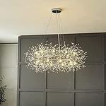 Modern Large Crystal Firework Chandelier, 20 light-40 inches Silver high Ceiling Chandelier, Living Room, Dining Room, Foyer, Entrance Chandelier