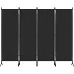 Morngardo Upgraded Room Divider Folding Privacy Screens 4 Panel Partitions 88" Wall Dividers Portable Separating for Home Office Bedroom Dorm Decor (Black)