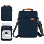 13 inch Laptop Sleeve with Shoulder Strap and Handle, Computer Bag Carrying Case for 13.3 Apple Macbook Air, Mac Pro, iPad 12.9, Surface Pro 9, Gateway ASUS L210 Dell Acer Chromebook Lenovo IdeaPad 3 Samsung Chromebook 11.6, Microsoft Surface Laptop Go 12.4" with Protective Padded (Blue)