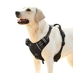 HEELE Dog Harness Dog Harness Large Dog No Pull Dog Harness for Large Dog with Soft Handle Reflective Breathable Mesh, Black, L