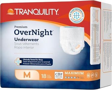 Tranquility Premium Overnight Disposable Absorbent Underwear (18 Count) - M, 34-48 in. Waist - Maximum Absorbency, All-Night Sleep, Breathable Comfort, Adult Diapers