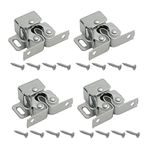 Door Catches Latches, Harmac House® 4 Pack Double Roller Strong Hold Cupboard Cabinet Door Catches, Double Roller Catches Cabinet Catches Door Latches (Bronze) (Silver)