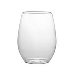 PLASTICPRO 12 Pack Clear Plastic Wine Glasses Stemless Disposable 12 oz BPA Free Shatterproof Plastic Wine Cups Wine Glasses for Parties