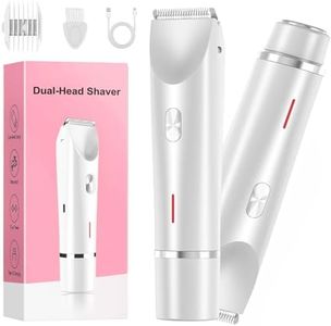 Valentines Day Gifts for Her 2 in 1 Electric Glow Shaver, Portable Bikini Trimmer for Women, Dual Head Rechargeable Electric Razor, IPX7 Waterproof Wet & Dry Use Legs Body Pubic Hair Trimmer for Men
