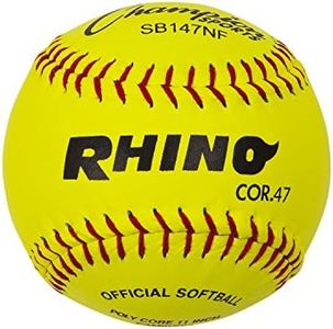 Champion Sports Optic Jaune Housse Cuir Softballs (Lot de 12), SB147NF, 11"