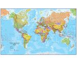 Maps International - Giant World Map - Updated 2023 - Mega-Map Of The World - 201cm (w) x 116.5cm (h) - Full Lamination