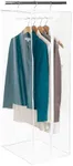 Garment Bag - Clear Hanging Closet Organizer - Durable Zippered Cover with Rod Protects Dresses, Suits, and Jackets from Dust and Moist- Top Metal Frame to Keep All Your Stuff in Shape- 54" x 20" x 15