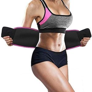 Pink Waist Trimmer Belt by 10xSWEAT - Weight Loss Wrap - Stomach Fat Burner - Low Back and Lumbar Support with Sauna Suit Effect - Best Abdominal Trainer