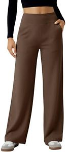 EFAN Women Wide Leg Yoga Dress Pants with Pockets High Waisted Stretchy